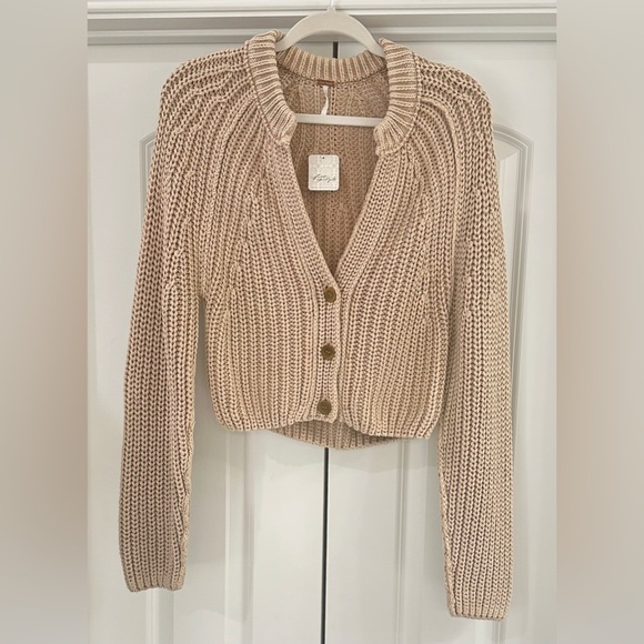NWT Free People Sweet Nothing Cardi - Sandcastle - Picture 4 of 8